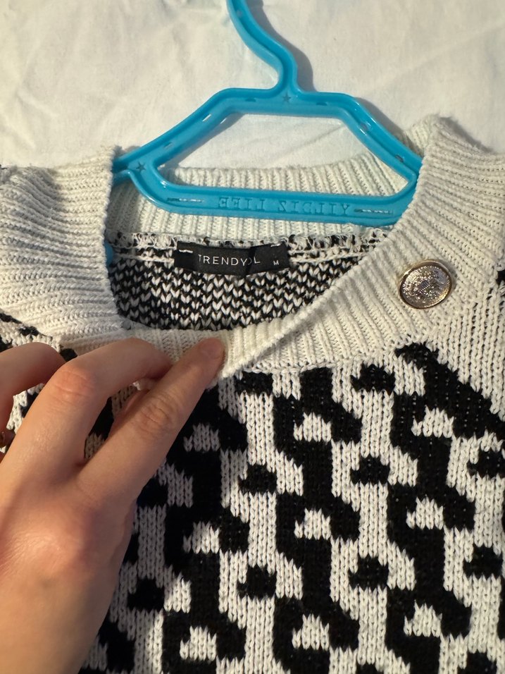 Kadın Örgü Uzun Kollu Salaş Kazak - Görsel 3