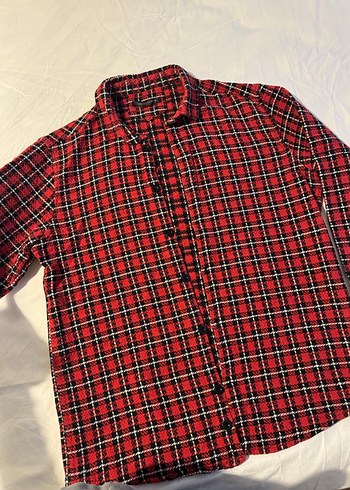 Kırmızı Tüvit Uzun Kollu Gömlek - Görsel 5