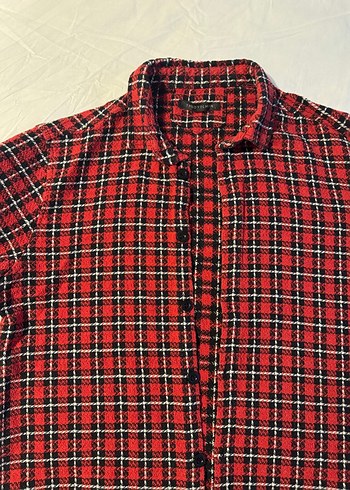 Kırmızı Tüvit Uzun Kollu Gömlek - Görsel 4