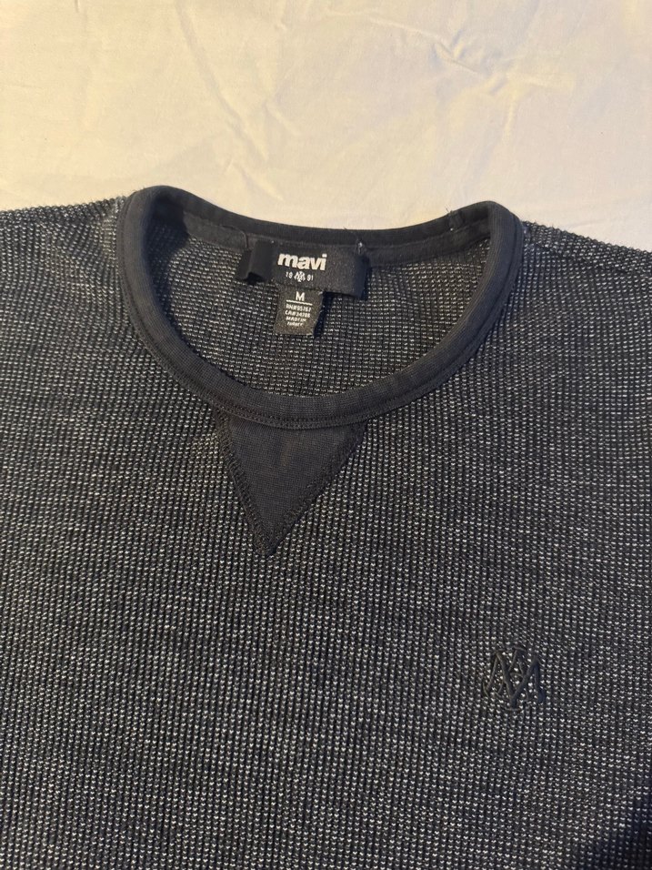 Gri Erkek Sweatshirt, Uzun Kollu, Rahat Kesim - Görsel 2