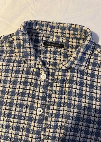 Erkek Mavi Ekose Tüvit Uzun Kollu Gömlek - Görsel 2