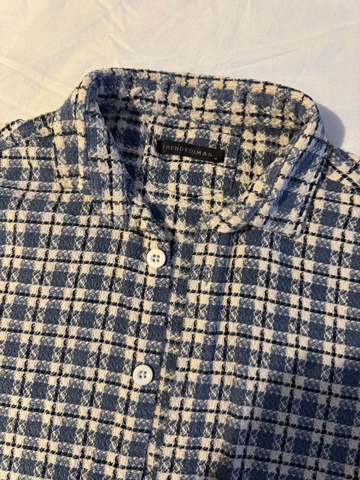 Erkek Mavi Ekose Tüvit Uzun Kollu Gömlek - Görsel 2