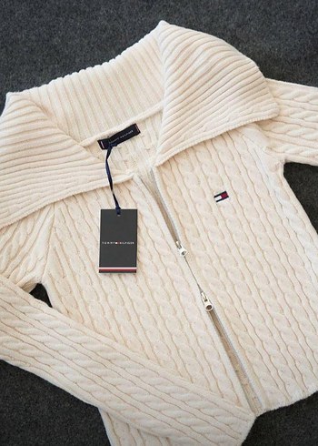Tommy Hilfiger Beyaz Örgü Kadın Kazak