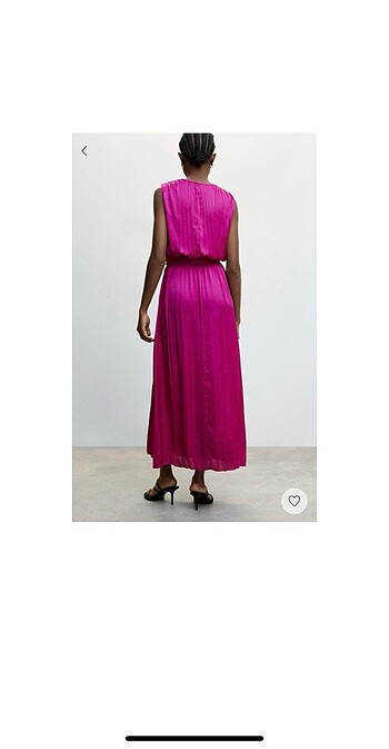 Pembe saten mango elbise