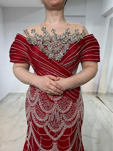 Taşlı abiye elbise