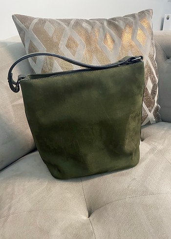 Yeşil Süet Kadın Çanta Tokalı - Görsel 2