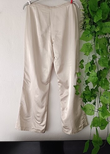 Diğer Saten krem İspanyol paça pantolon