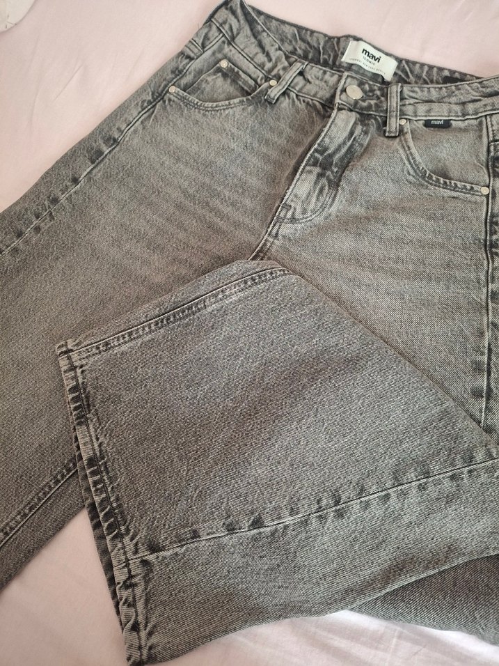 Mavi Yüksek Bel Koyu Gri Denim Jean — görsel 6/10