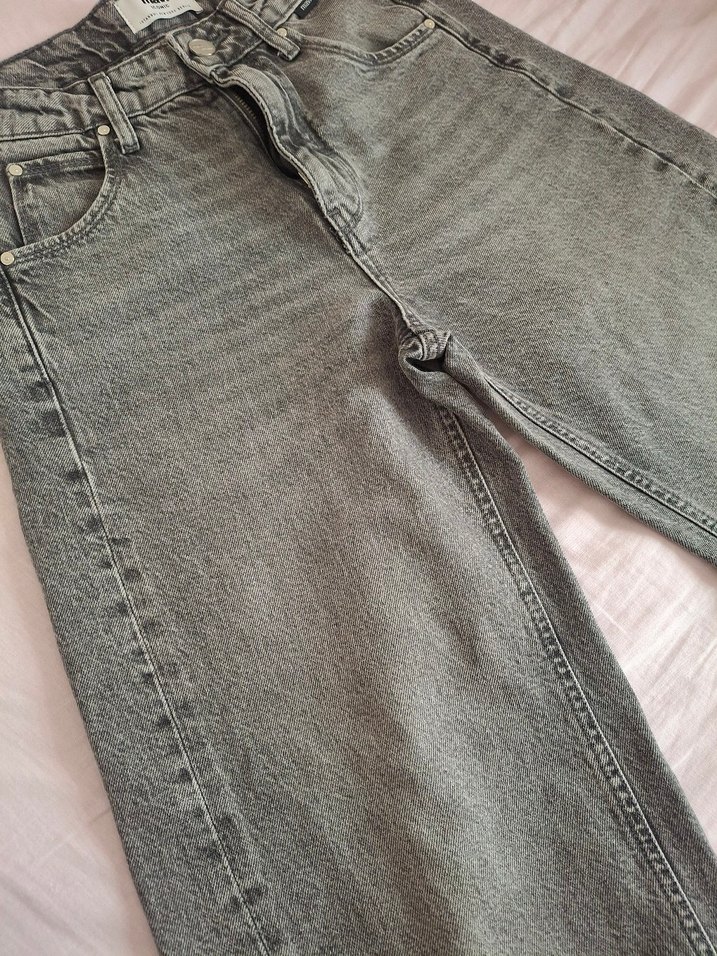Mavi Yüksek Bel Koyu Gri Denim Jean — görsel 8/10