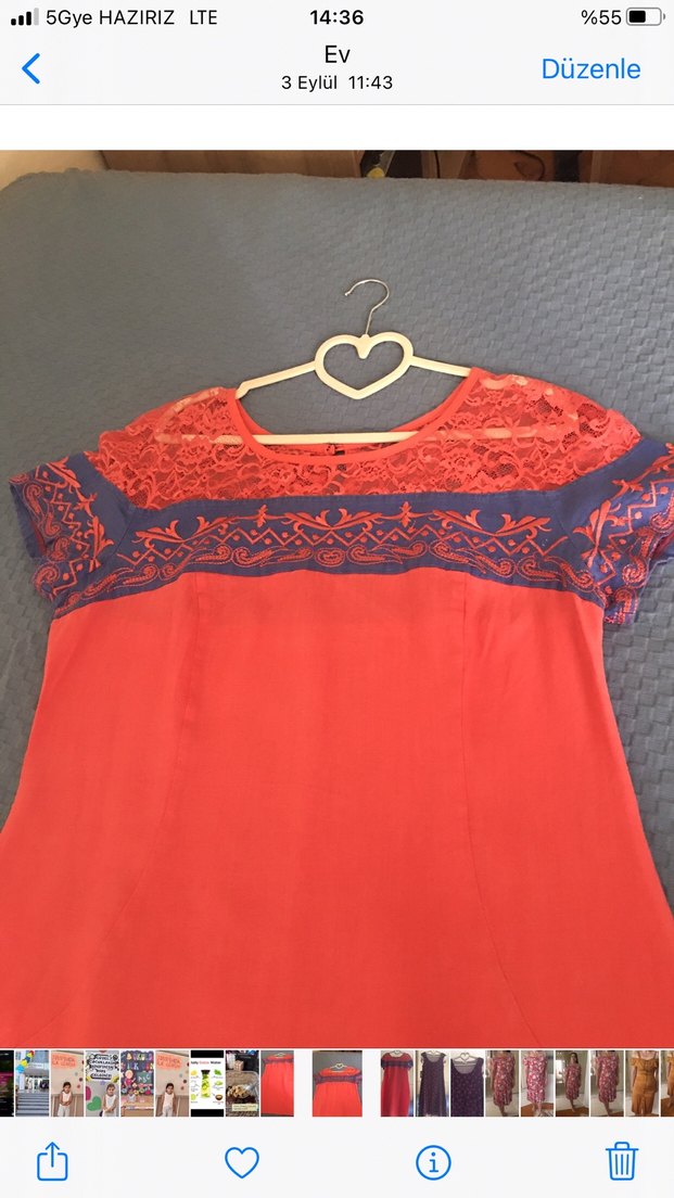 Kırmızı Dantel Detaylı Bohem Midi Elbise - Görsel 2