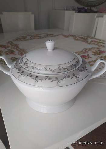 İşlemeli Gri Desenli Beyaz Çorba Kasesi - Görsel 7