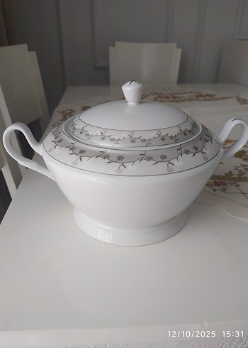 İşlemeli Gri Desenli Beyaz Çorba Kasesi - Görsel 2