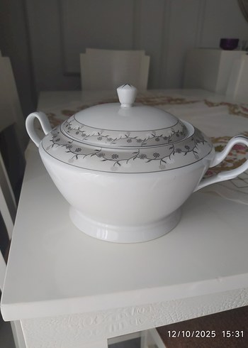 İşlemeli Gri Desenli Beyaz Çorba Kasesi - Görsel 5