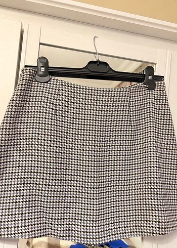 Zara  Ekose Desenli Pileli Mini Şort Etek - Görsel 2