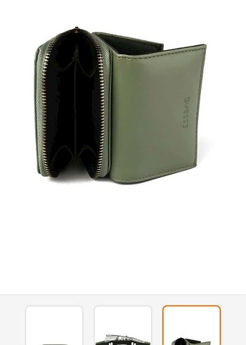 Hafif Yeşil Kadın Deri Fermuarlı Cüzdan - Görsel 7