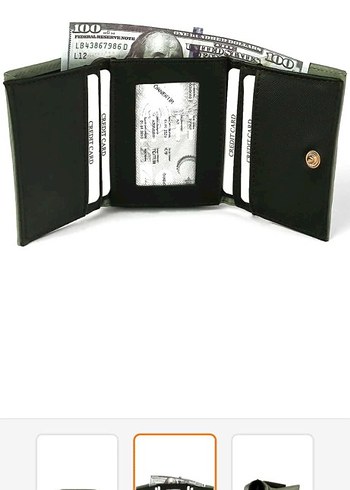 Hafif Yeşil Kadın Deri Fermuarlı Cüzdan - Görsel 8