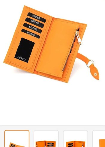 Turuncu Deri Kadın Cüzdanı ESSBAG - Görsel 3