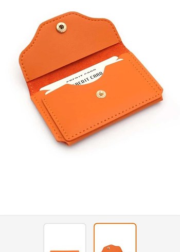 Turuncu Deri Kadın Cüzdanı - Görsel 2