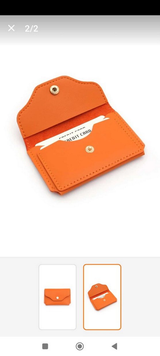 Turuncu Deri Kadın Cüzdanı - Görsel 2