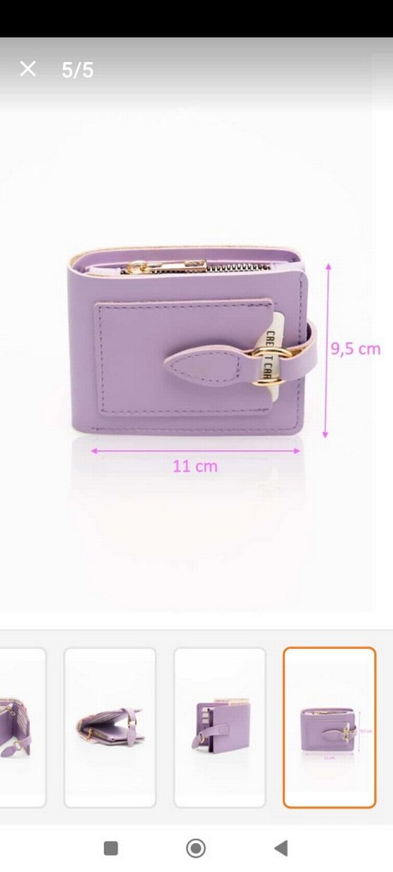 Mor Deri Kadın Cüzdanı Tokalı - Görsel 4