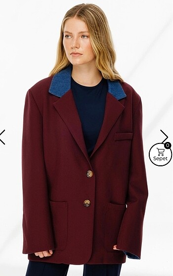 m Beden bordo Renk Hooops marka S-m beden Kot Garni Detaylı Blazer Bordo Ceket