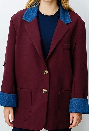 m Beden Hooops marka S-m beden Kot Garni Detaylı Blazer Bordo Ceket