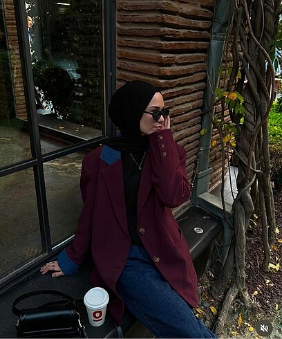 Diğer Hooops marka S-m beden Kot Garni Detaylı Blazer Bordo Ceket