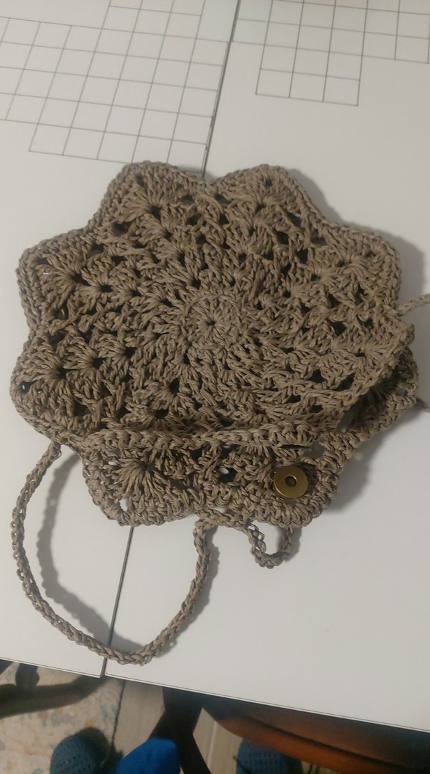 Bej Dantel Detaylı Örgü Kadın Çapraz Çanta - Görsel 2