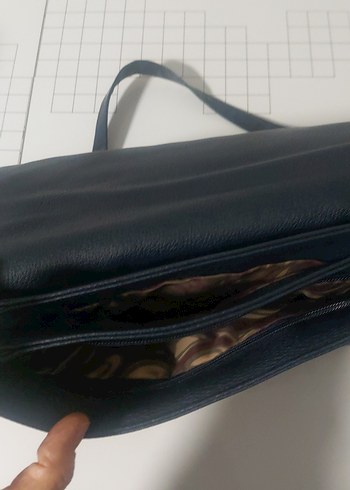 Siyah Yılan Desenli Deri Kadın Çanta - Görsel 2