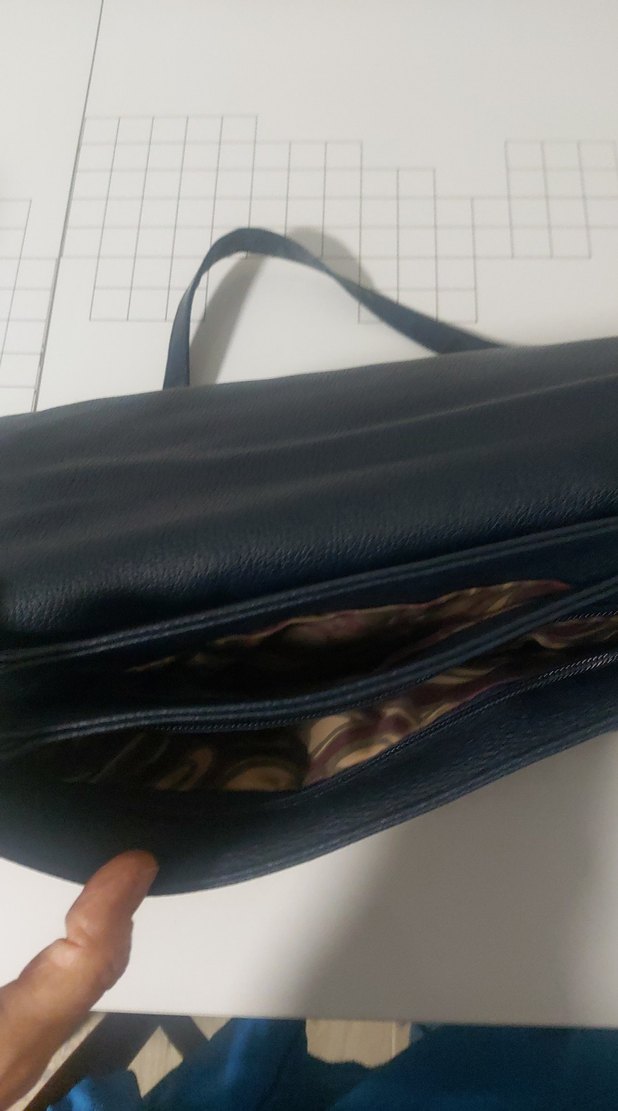 Siyah Yılan Desenli Deri Kadın Çanta - Görsel 2