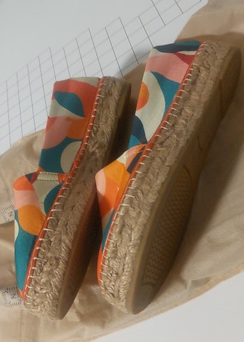 Renkli Bağlamalı Dolgu Topuklu Kadın Espadril - Görsel 2