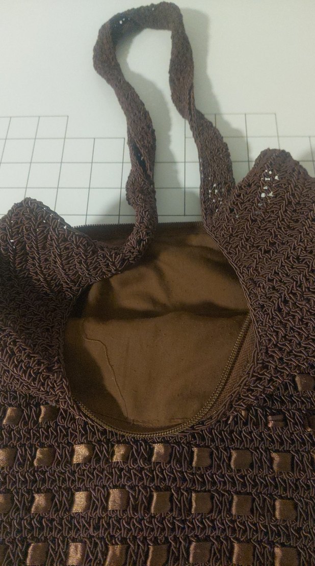 Kahverengi Örgü Bohem Kadın Çanta - Görsel 2