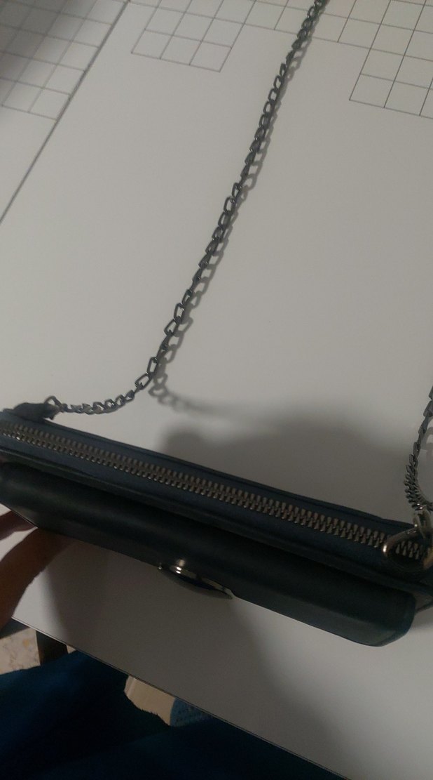 Zincir Detaylı Siyah Deri Kadın Çanta - Görsel 3