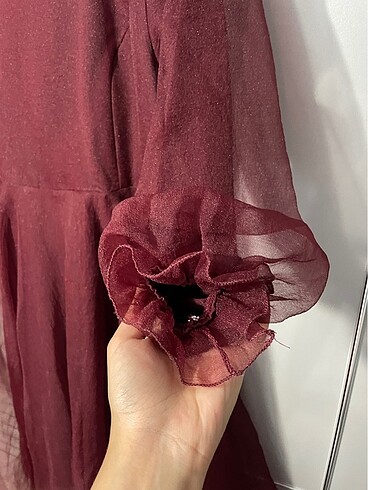 42 Beden Bordo elbise 42 beden