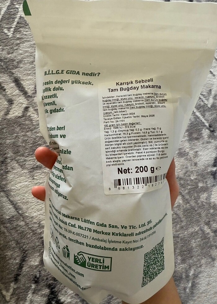 MAKARNALÜTFEN SEBZELİ TAM BUĞDAY MAKARNA - Görsel 2