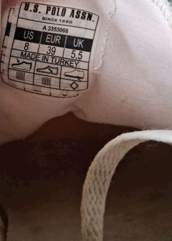 39 Beden beyaz Renk Uspa Beyaz Bağcıklı Kadın Günlük Spor Ayakkabı