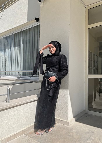 42 Beden siyah Renk abiye
