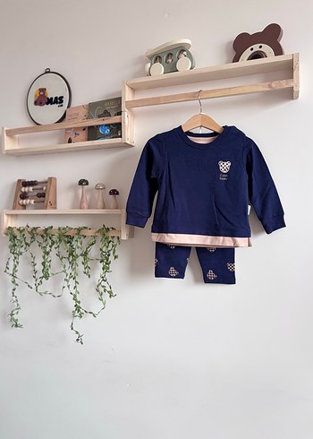Erkek çocul Lacivert Uzun Kollu Pamuklu Takım - Görsel 2