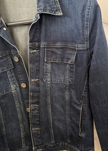 Düğmeli Mavi erkek Denim Ceket - Görsel 3