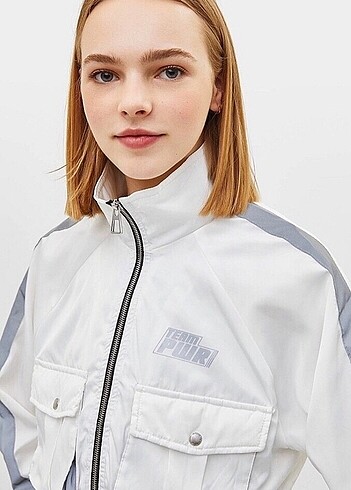 s Beden beyaz Renk BERSHKA REFLEKTÖR CEKET