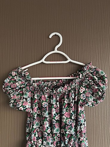 34 Beden Çiçek Desenli Mini Elbise