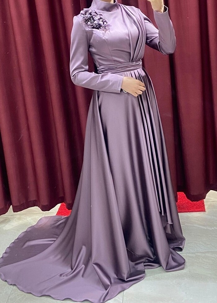 Mor saten abiye  - Görsel 2