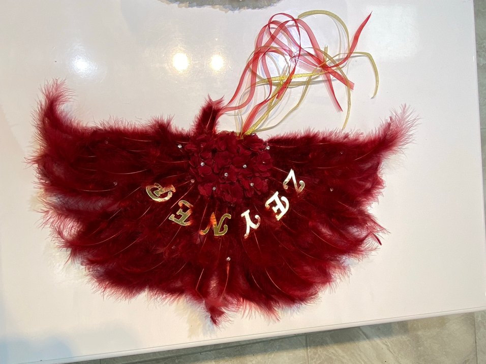 Bordo Püsküllü Zeynep yazılı Yelpaze - Görsel 3