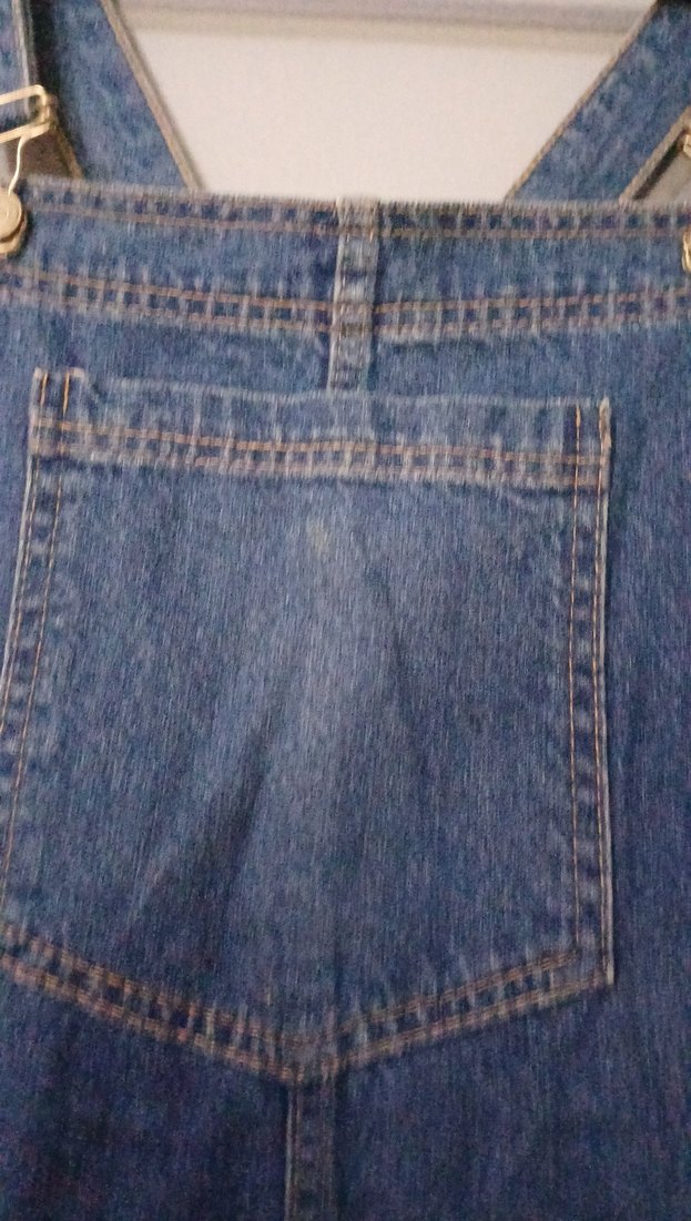 Kadın Lacivert Denim Midi Salopet - Görsel 2