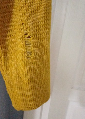 Sarı Örgü Bohem Kadın Kazak - Görsel 4