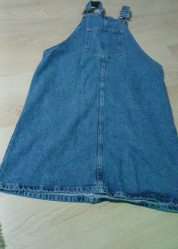 Mavi Kot Kemerli Kısa Tulum - Görsel 2