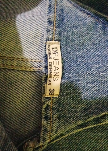 Mavi Kot Kemerli Kısa Tulum - Görsel 6