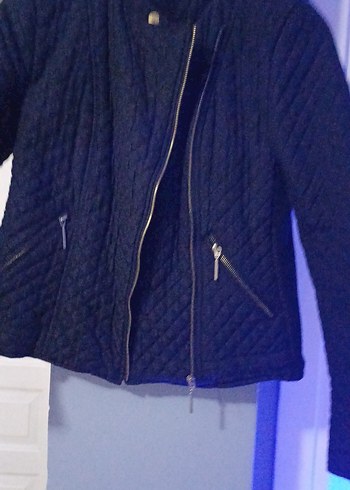 Siyah Kadın Biker Denim Ceket - Görsel 2