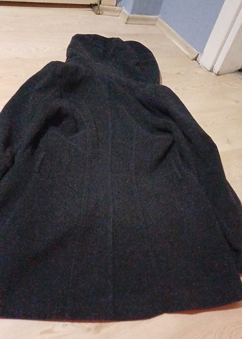 Çift Düğmeli Siyah Kaban - Görsel 6