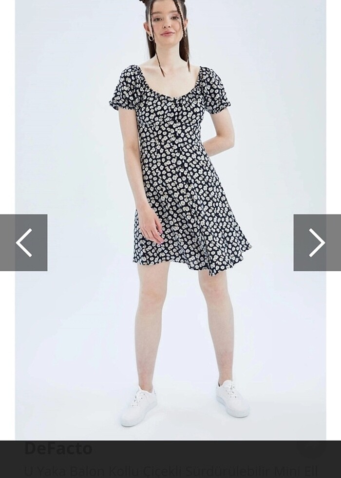 Papatyalı elbise - Görsel 3